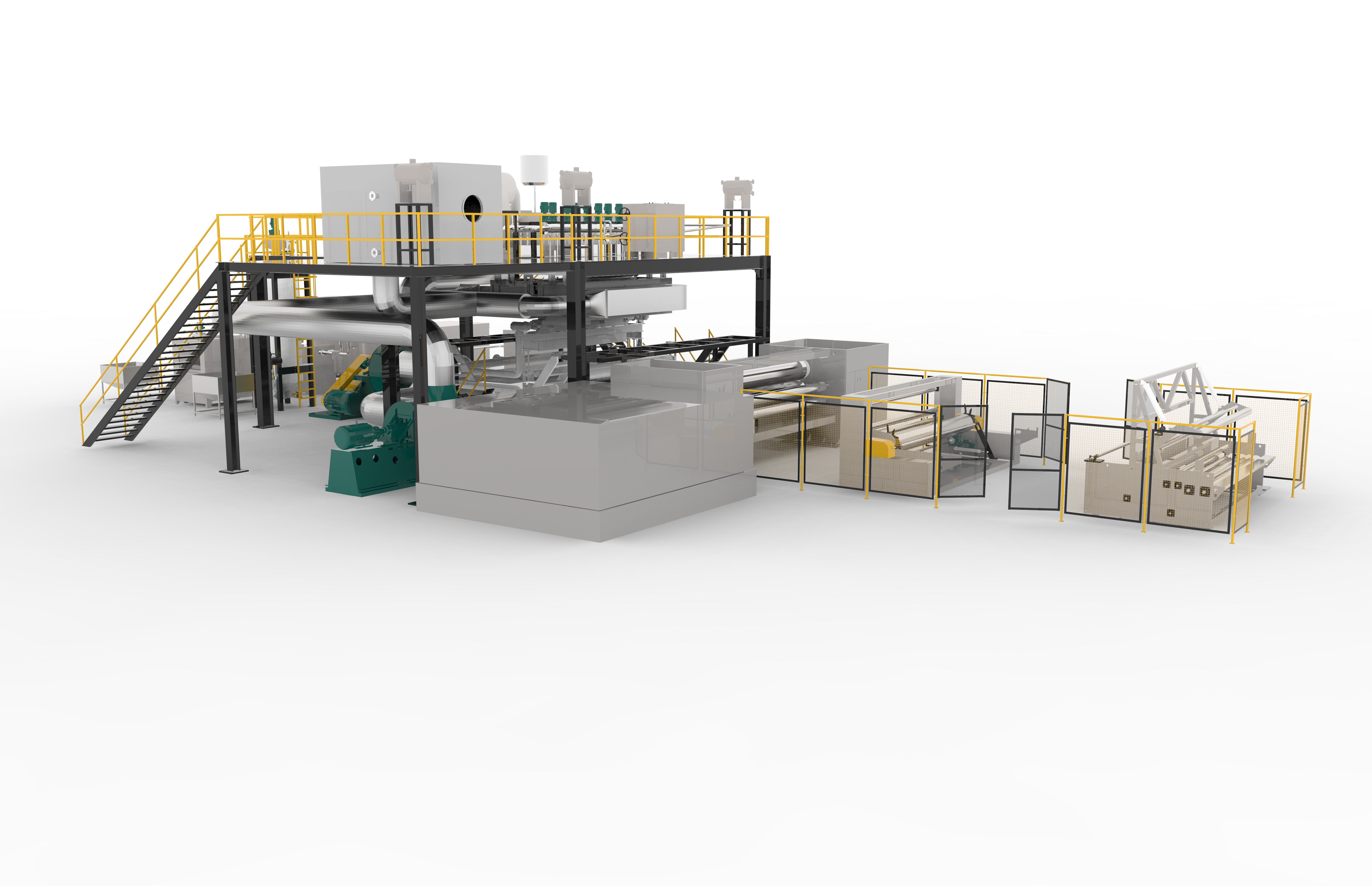 AL--RPET 2400mm Spunbond Nonwoven Fabric Making Non-woven PET Making Production Line 
