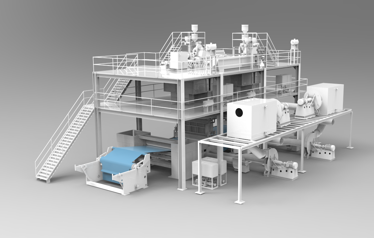 AL--1600mm SS Beam PP Spunbons Nonwoven Fabric Non-woven Machine Making Product Line 